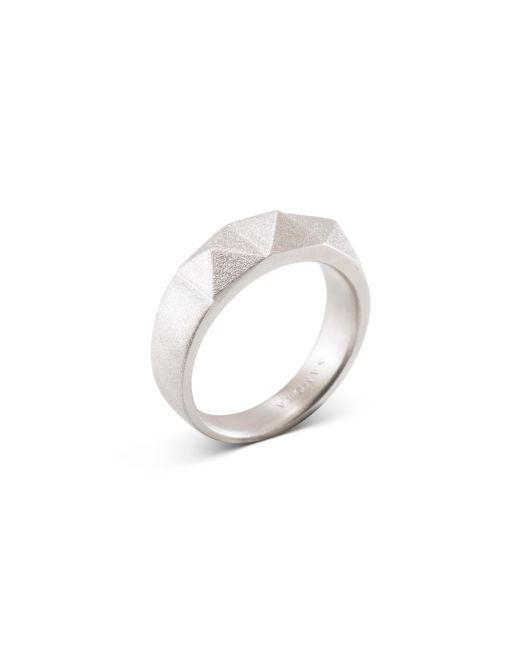 Maria Samora Matte Silver Triple Pyramid Ring