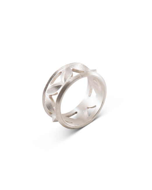 Maria Samora Matte Silver Sweet Pea Ring