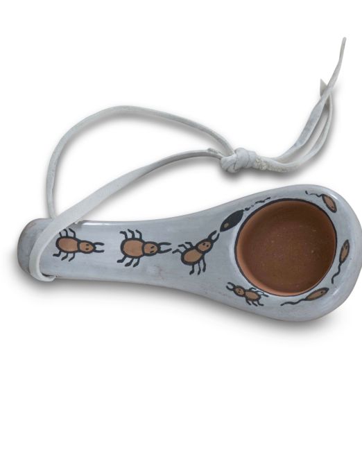 Blue Corn Pottery Spoon with Bug Motif