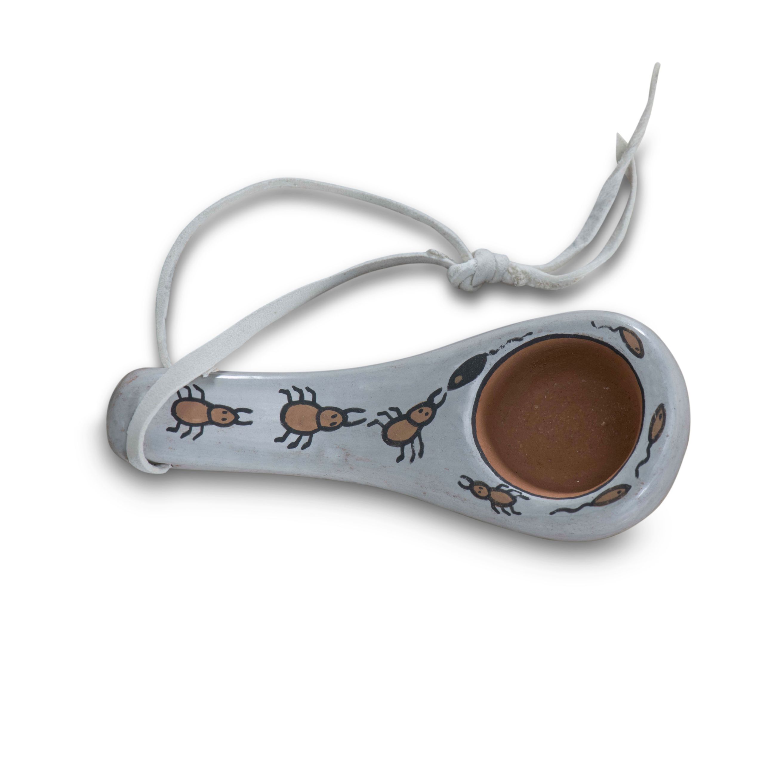 Blue Corn Pottery Spoon with Bug Motif