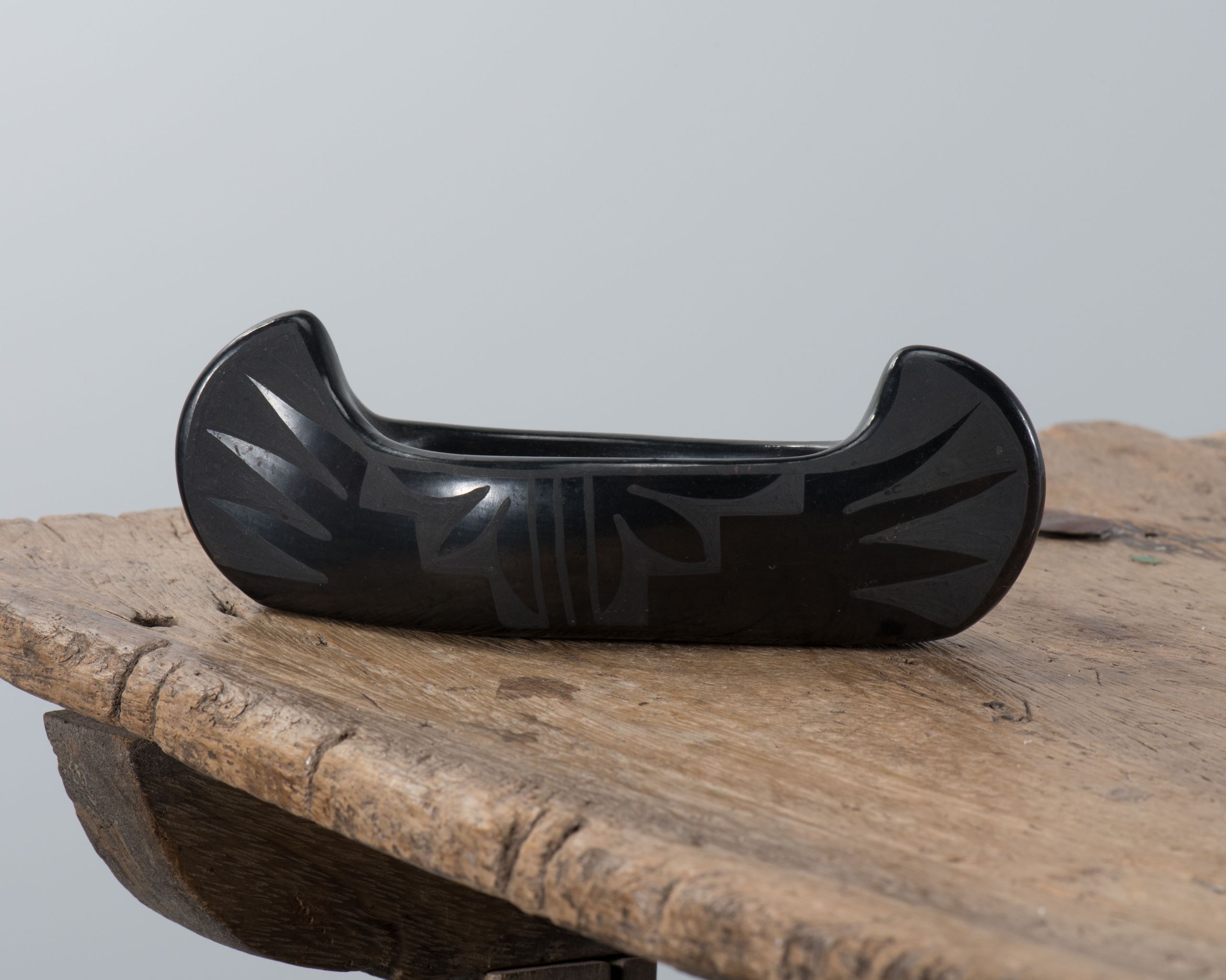 Santa Clara Pueblo Blackware Canoe Pottery