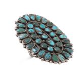 Vintage Zuni Turquoise Cluster Ring