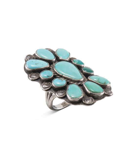 Vintage Navajo Turquoise Cluster Ring
