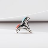 Carl Luthy Turquoise and Coral Ring