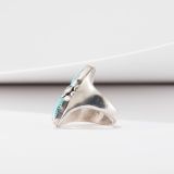 Vintage Navajo Turquoise Ring with Leaf Accent