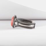 Steve Arviso Coral and Twisted Wire Cuff