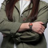 Steve Arviso Coral and Twisted Wire Cuff
