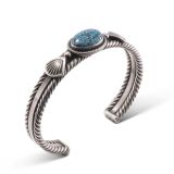Steve Arviso Turquoise and Twisted Wire Cuff