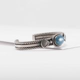 Steve Arviso Turquoise and Twisted Wire Cuff