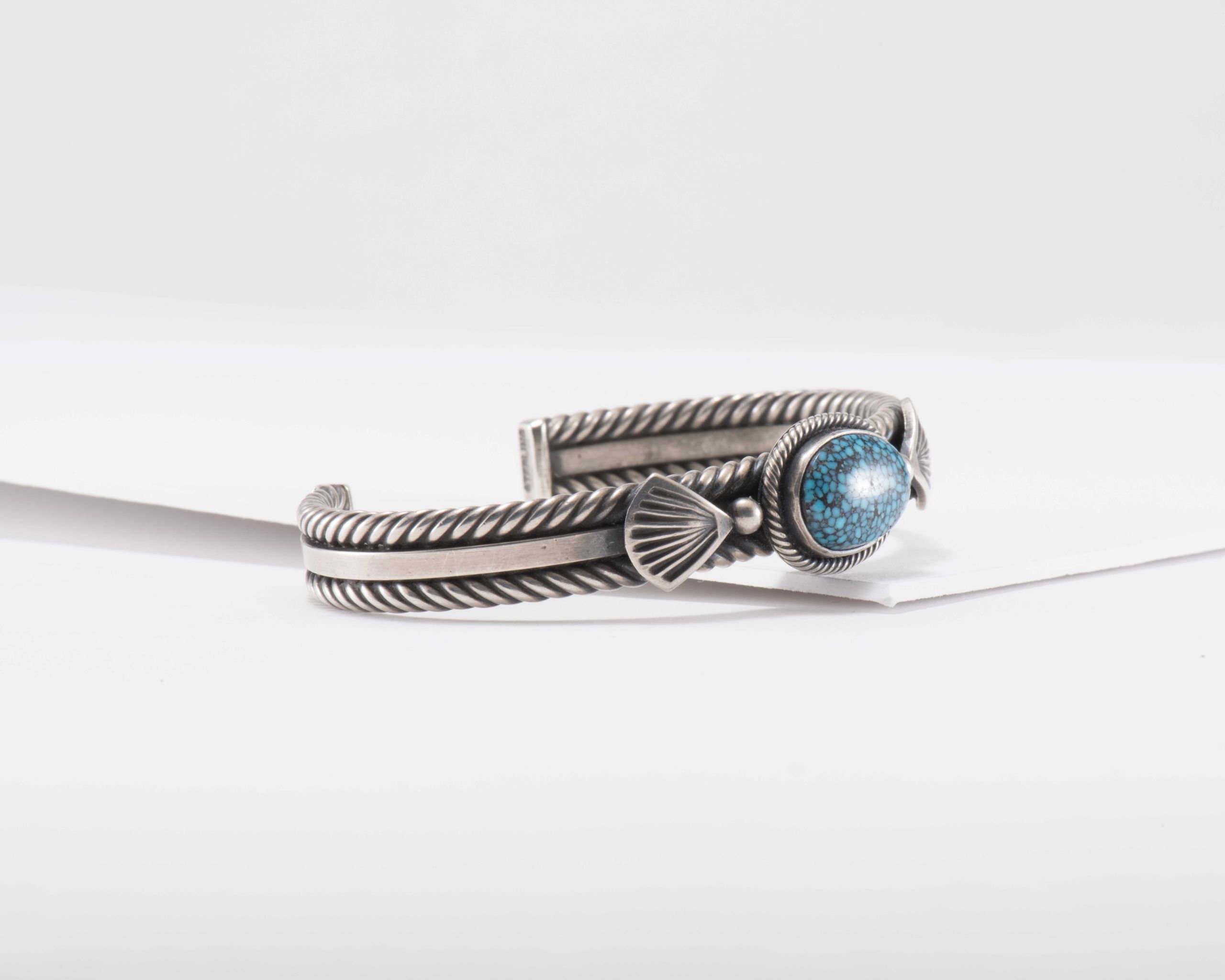 Steve Arviso Turquoise and Twisted Wire Cuff