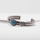 Steve Arviso Turquoise and Twisted Wire Cuff