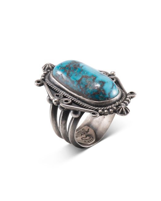 Steve Arviso Broken Arrow Turquoise Ring - Four Winds Gallery