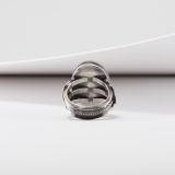 Steve Arviso Coral Ring with Intricate Bezel