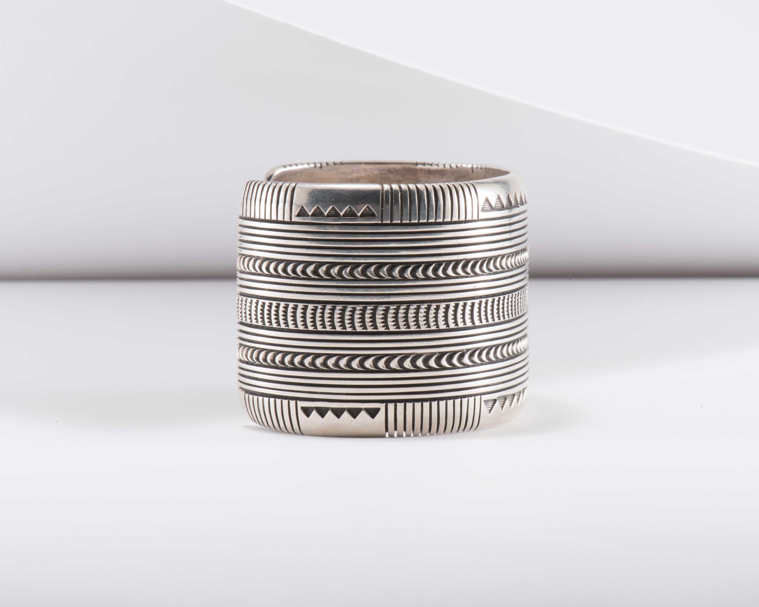 Thomas Curtis Wide Sterling Silver Stamped Cuff - Four Winds