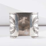 Leo Coriz Wide Sterling Silver Cuff with Repoussé