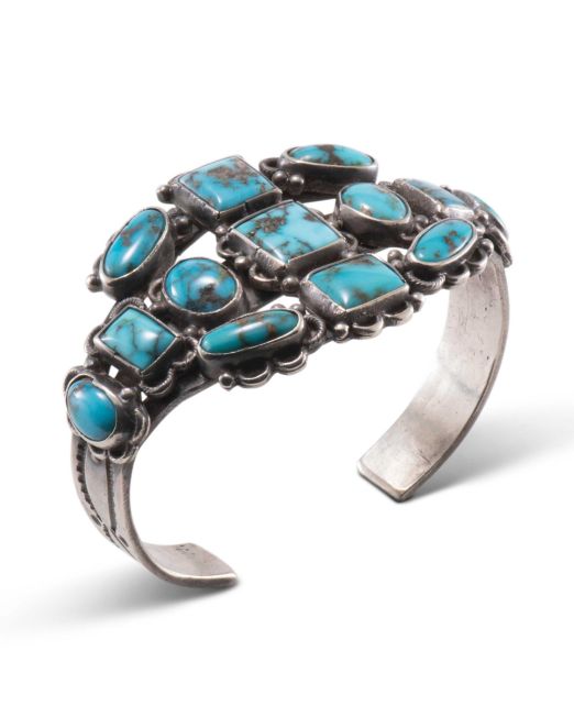 Vintage Navajo Morenci Turquoise Cuff