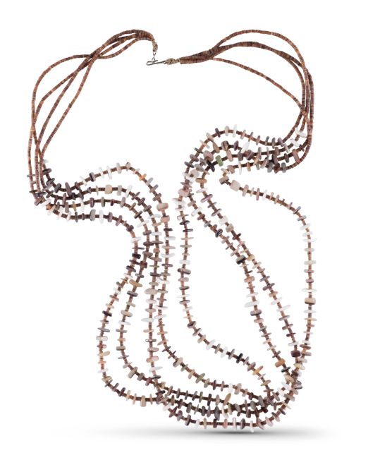 Vintage Pueblo Four Strand Various Shell Necklace