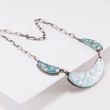 Lambert Homer Sr Turquoise and White Shell Inlay Necklace