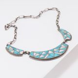 Lambert Homer Sr Turquoise and White Shell Inlay Necklace