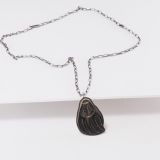 John Coochyumptewa 14Kt Gold and Sterling Bear Paw Necklace
