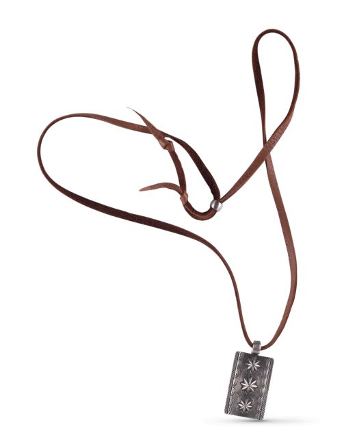 Jesse Robbins Coin Silver Necklace with Repoussé Stampwork