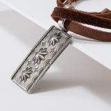 Jesse Robbins Coin Silver Necklace with Repoussé Stampwork