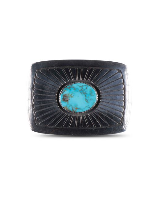 Julian Lovato Lone Mountain Turquoise Belt Buckle