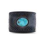 Julian Lovato Lone Mountain Turquoise Belt Buckle