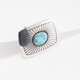 Julian Lovato Lone Mountain Turquoise Belt Buckle