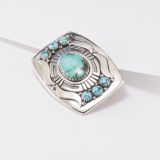 Julian Lovato Turquoise and Sterling Silver Belt Buckle
