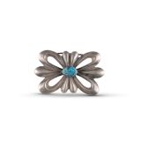 Vintage Navajo Guild Cast Silver Pin with Turquoise