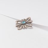 Vintage Navajo Guild Cast Silver Pin with Turquoise