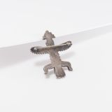 Vintage Zuni Inlay Knifewing Man Pin with Blue Gem Turquoise