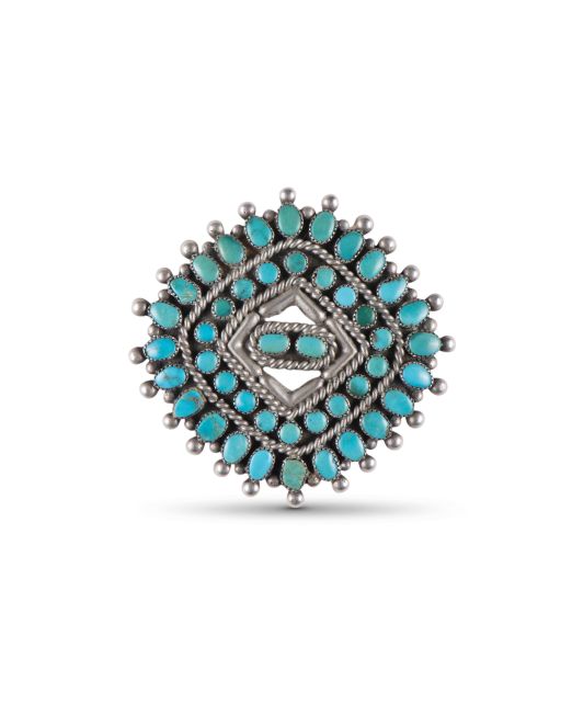 Vintage Zuni Turquoise Cluster Pin