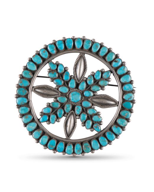 Vintage Navajo Turquoise Cluster Pin