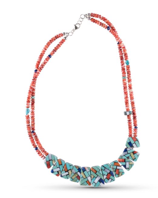 JanaLee Reano Mosaic Inlay Reversible Statement Necklace