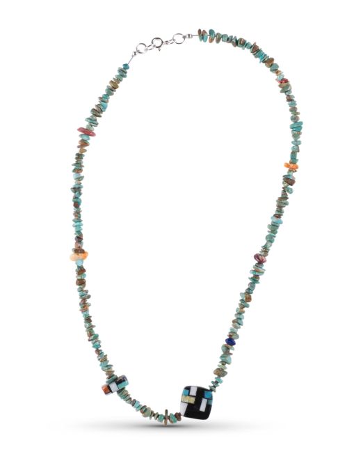Janalee Reano Mosaic Inlay Reversible Turquoise Necklace