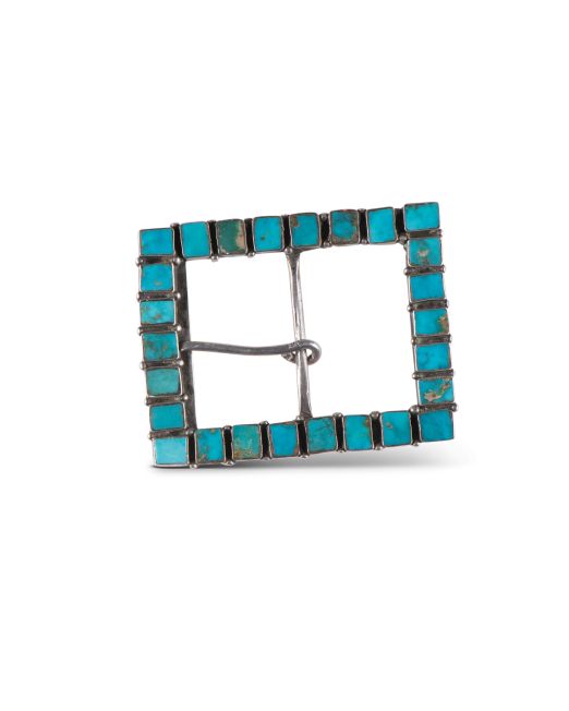 Vintage Blue Gem Turquoise Belt Buckle