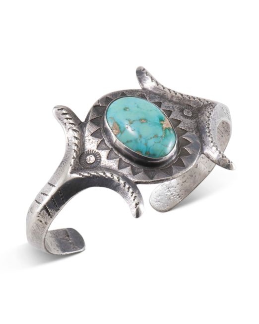 Vintage Navajo Cast Cuff with Turquoise Circa 1940's