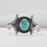 Vintage Navajo Cast Cuff with Turquoise Circa 1940’s
