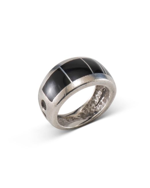 Ray Tracey Black Jade Inlay Ring