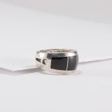 Ray Tracey Black Jade Inlay Ring