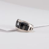 Ray Tracey Black Jade Inlay Ring