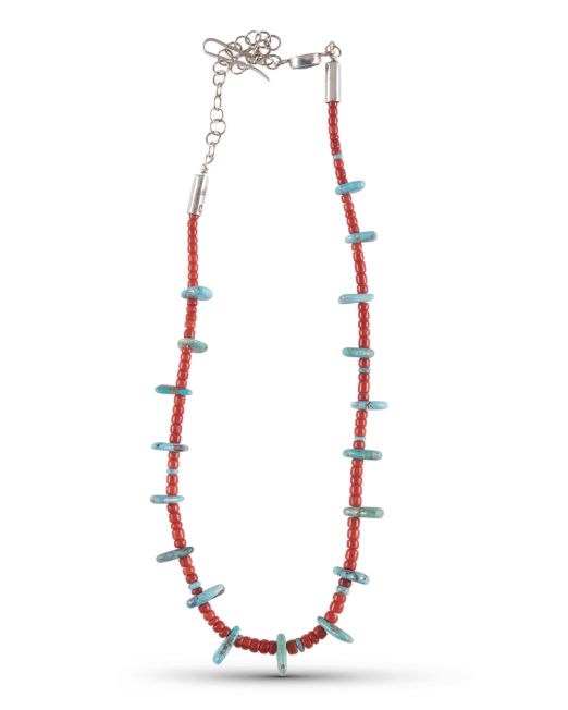 Cheyenne Grabiec Coral and Bisbee Tab Necklace