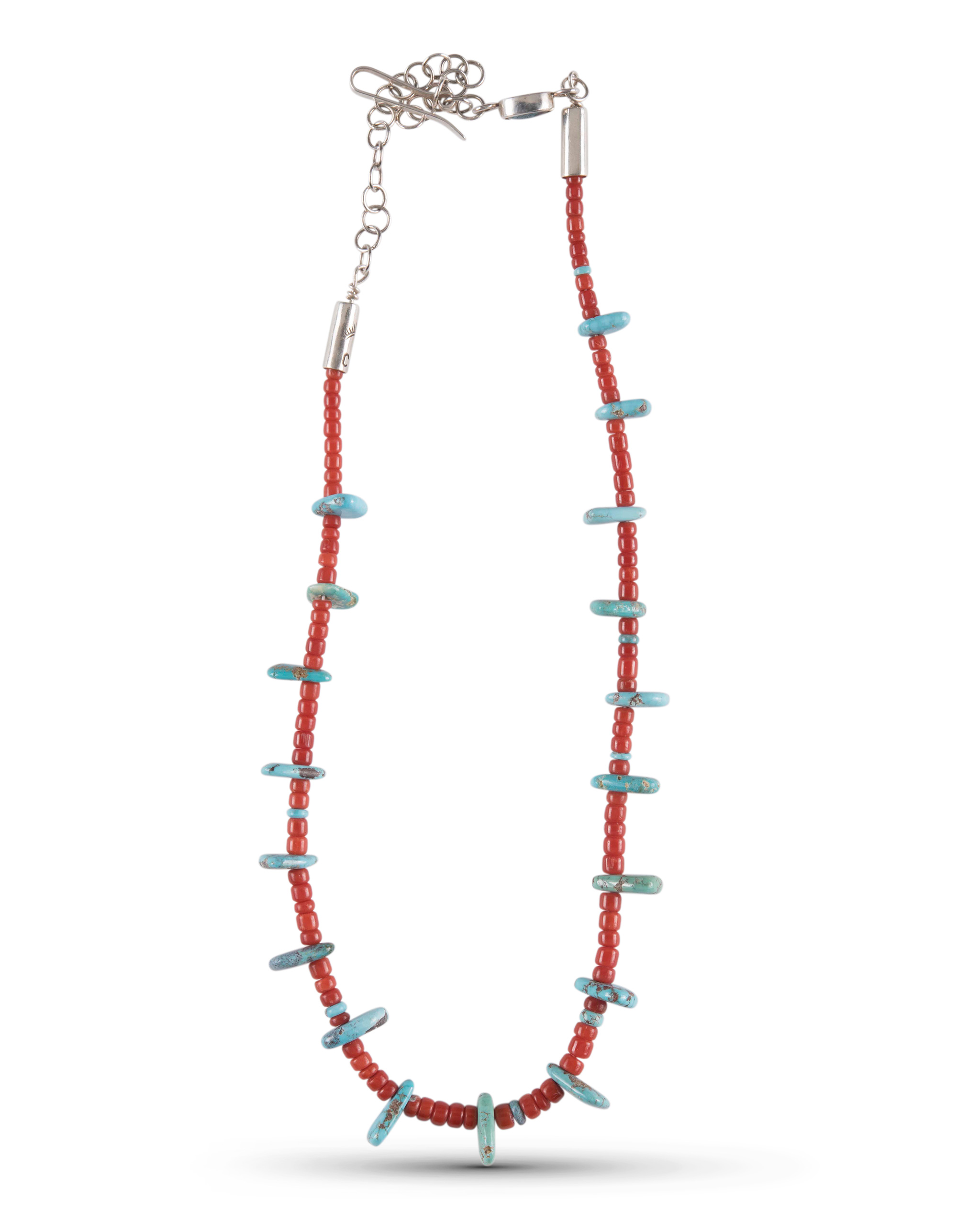 Cheyenne Grabiec Coral and Bisbee Tab Necklace