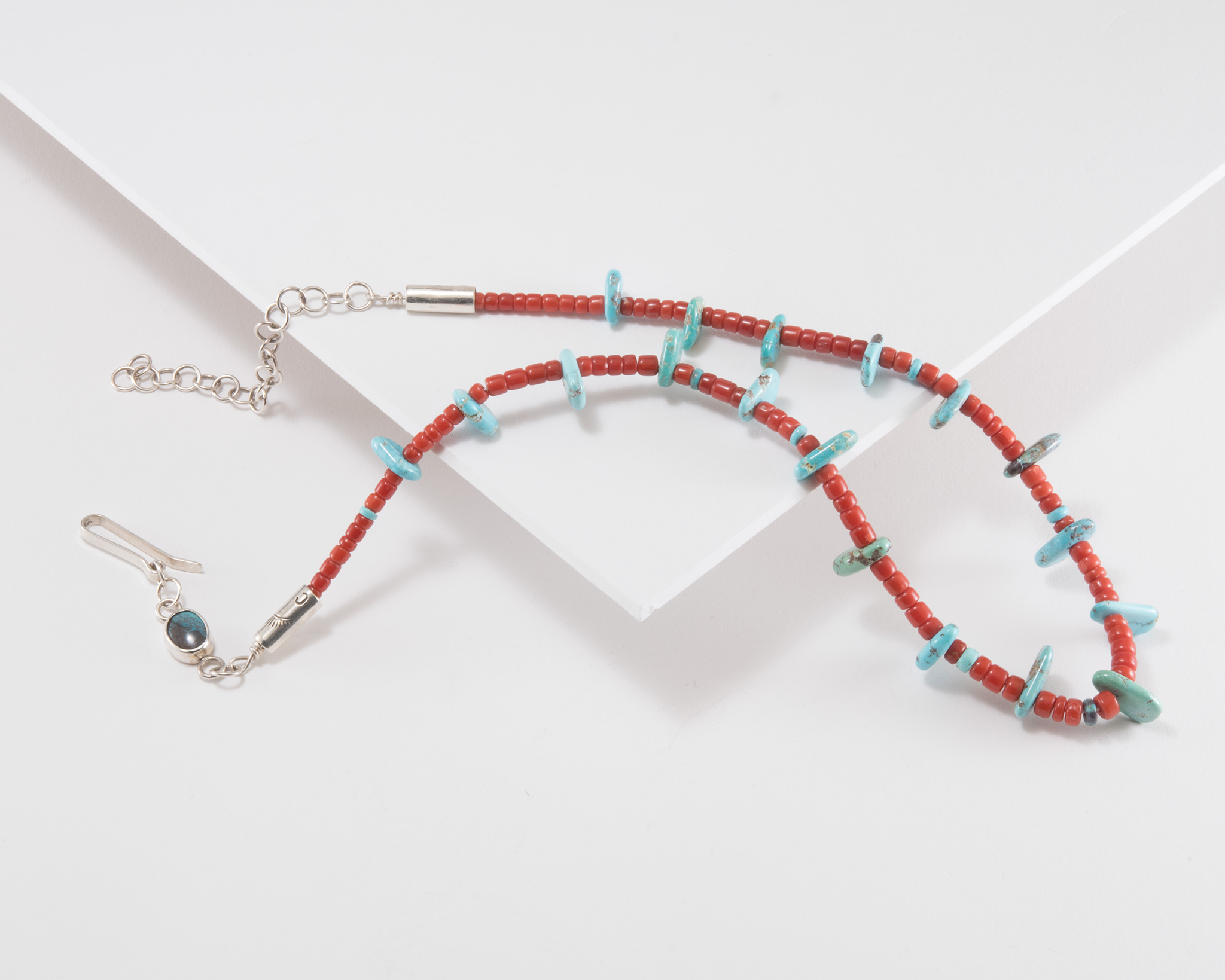 Cheyenne Grabiec Coral and Bisbee Tab Necklace