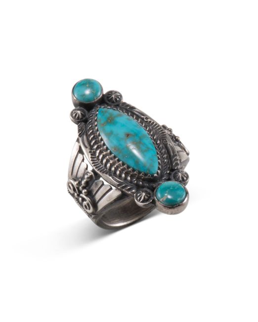 ナバホ族 Fritson Toledo Old Lone Mountain Navajo Fritson Toledo 6.5cts Natural Lone Mountain Turquoise Ring