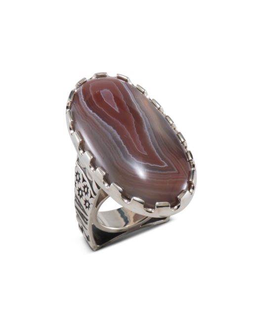 Jared Chavez Botswana Agate and Structured Series Ring