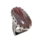 Jared Chavez Botswana Agate and Structured Series Ring
