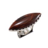 Jared Chavez Condor Agate and Structured Series Ring